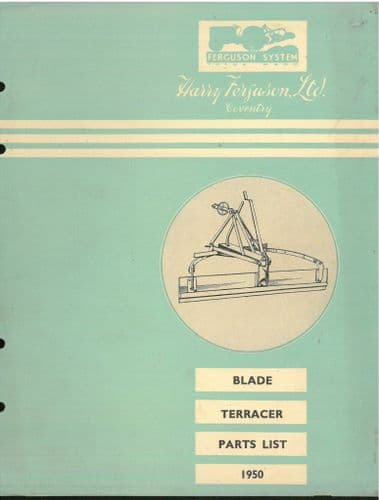 Ferguson Blade Terracer Parts Manual - Dated 1950