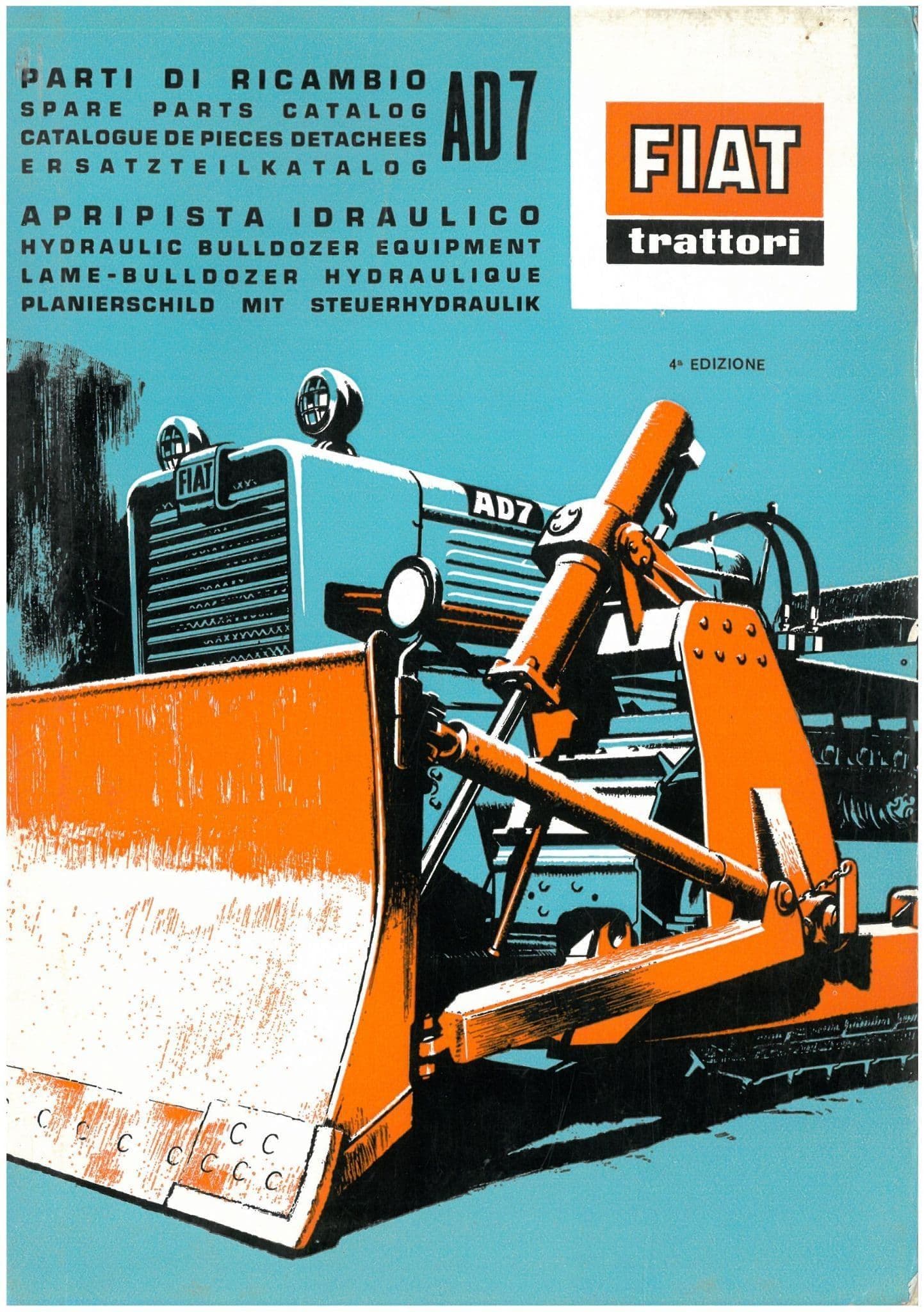 Fiat Crawler Tractor AD7 Hydraulic  Bulldozer Equipment - Parts Manual