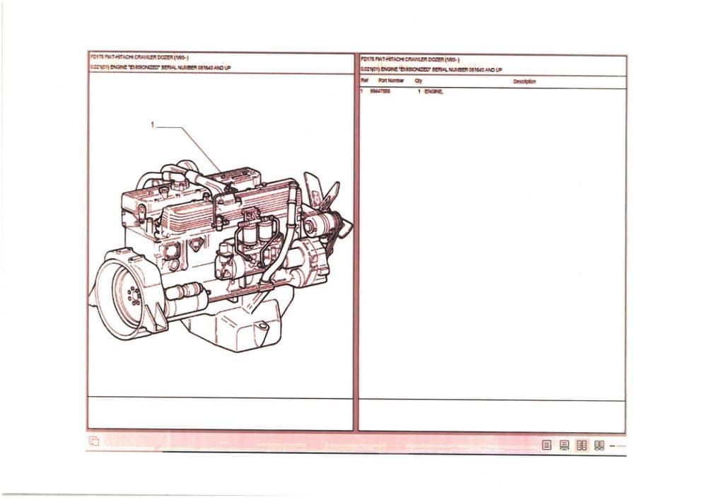 Fiat Hitachi Crawler Dozer FD175 Parts Manuals