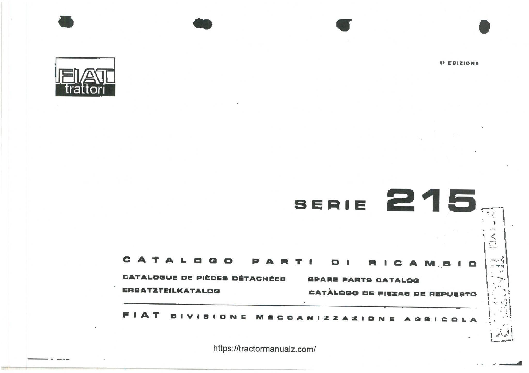FiatTratori Fiat 215 Parts Manual