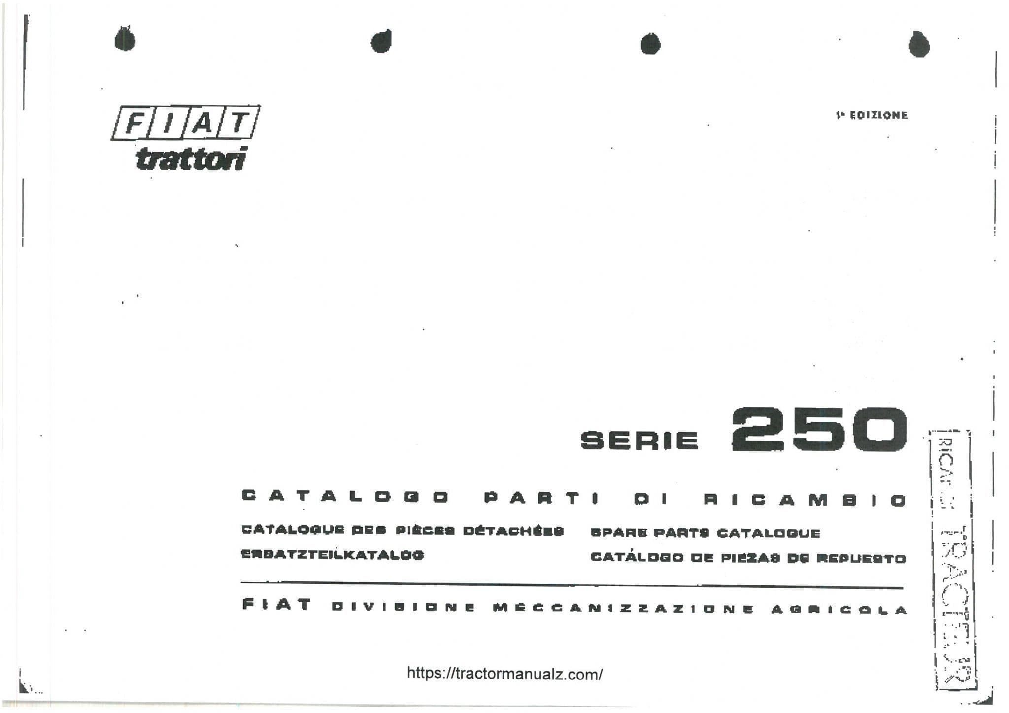 FiatTratori Fiat 250 Parts Manual