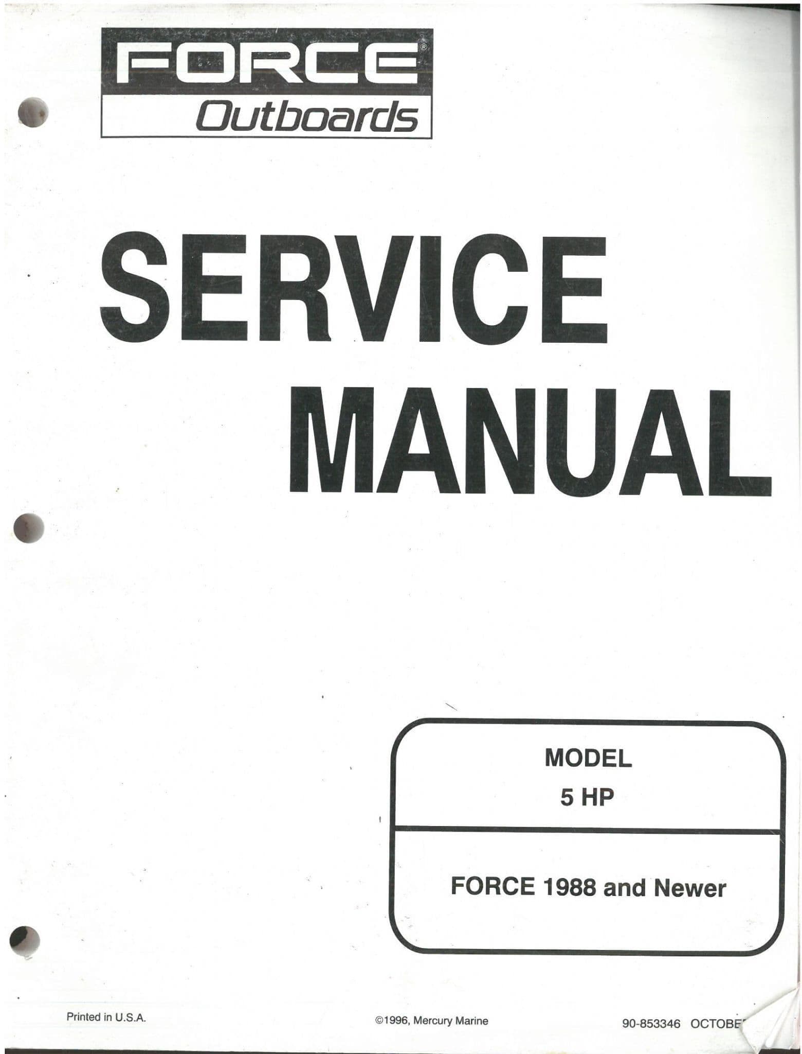 Force Outboards Model 5 HP Service Manual