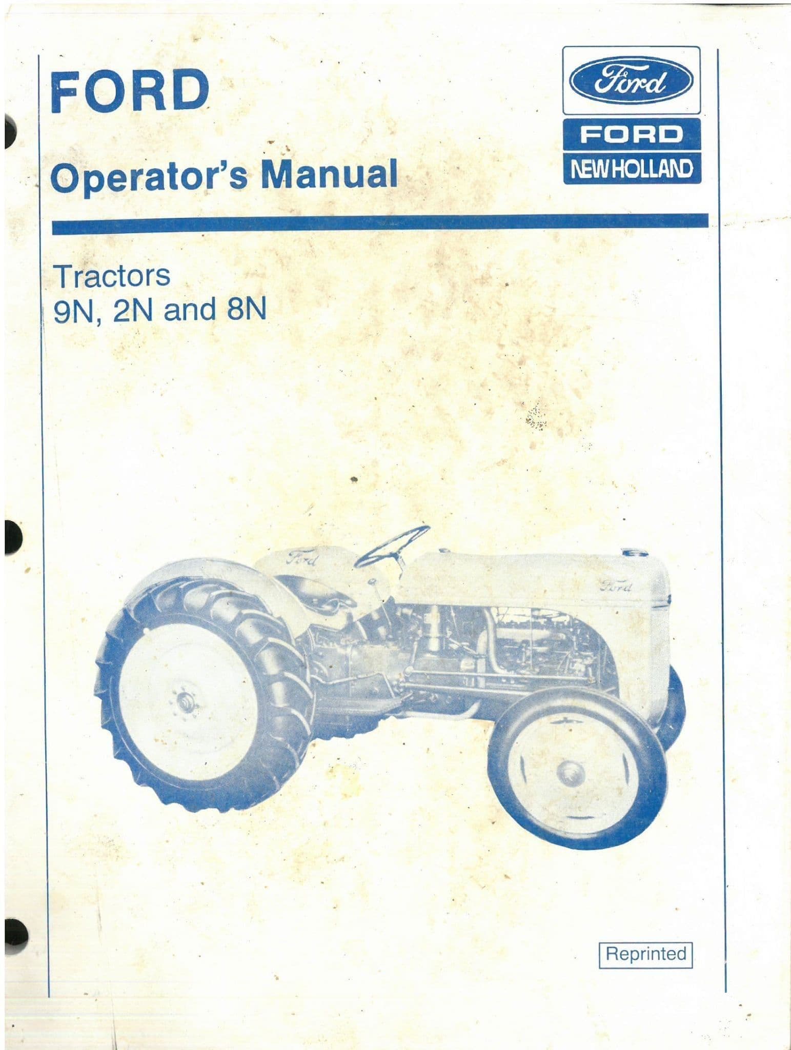 Ford New Holland Tractor 9N 2N 8N Operators Manual