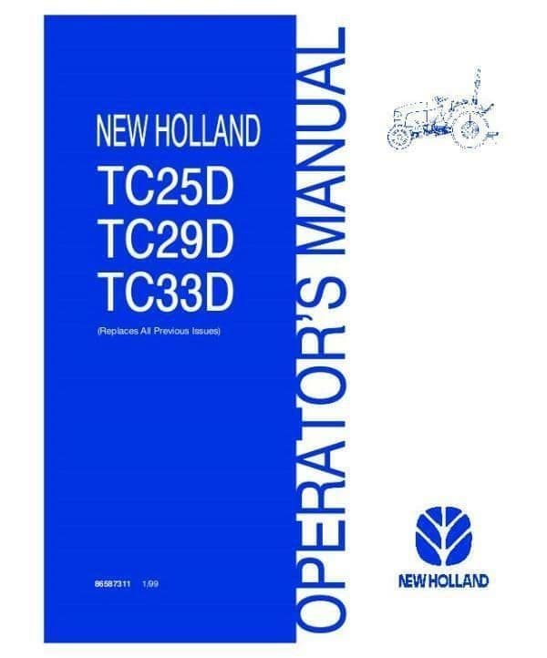 Ford New Holland Tractor TC25D TC29D TC33D Operators Manual