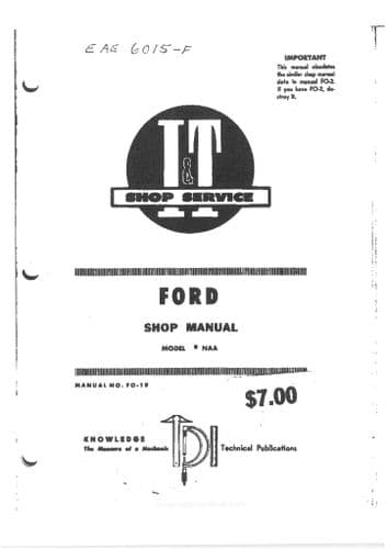 FORD SHOP I&T FO-19 NAA Workshop Manual