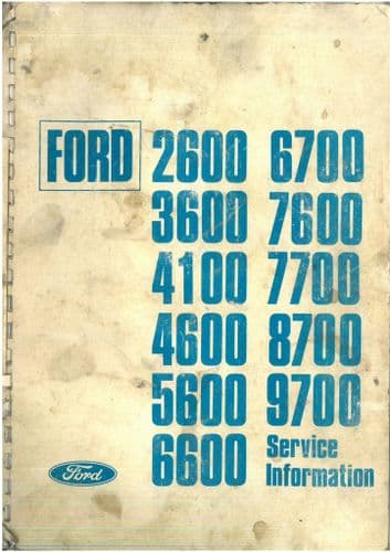 Ford Tractor 2600 3600 4100 4600 5600 6600 6700 7600 7700 8700 9700 Service Workshop Manual