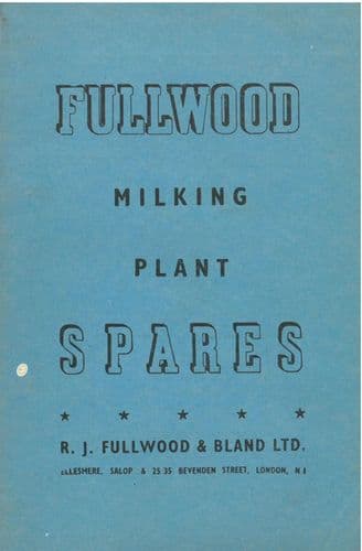 Fullwood Milking Plant Parts Manual