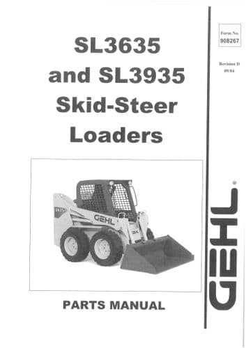 Gehl Skid Steer Loader Model SL3635 SL3935 Parts Manual SL 3635 3935