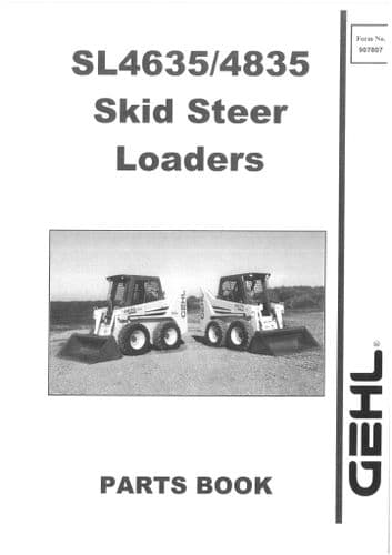 Gehl Skid Steer Loader Model SL4635 SL4835 Parts Manual SL 4635 4835