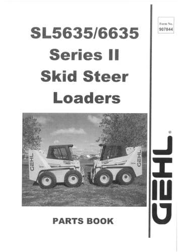 Gehl Skid Steer Loader Series II  Model SL5635 SL6635 Parts Manual SL 5635 6635