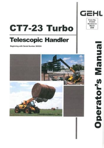 Gehl Telescopic Handler CT7-23 Turbo Operators Manual ST 7-23