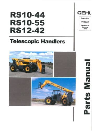 Gehl Telescopic Handler Model RS10-44 RS10-55 RS12-42 Parts Manual RS 10-44 10-55 12-42