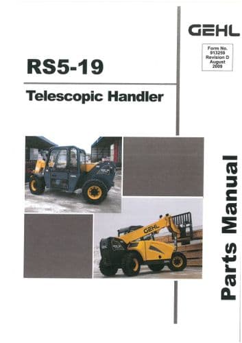 Gehl Telescopic Handler Model RS5-19 Parts Manual RS 5-19