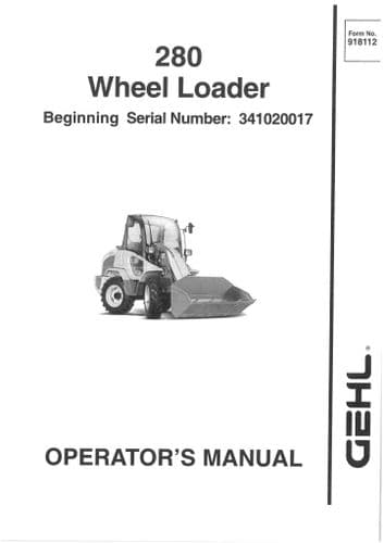 Gehl Wheel Loader 521T Operators Manual 521 T