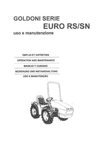 Goldoni Tractor 26RS 30RD W40RS W45RS 30SN 40SN 30A 40A 40R 45R 45SN 45A Operators Manual