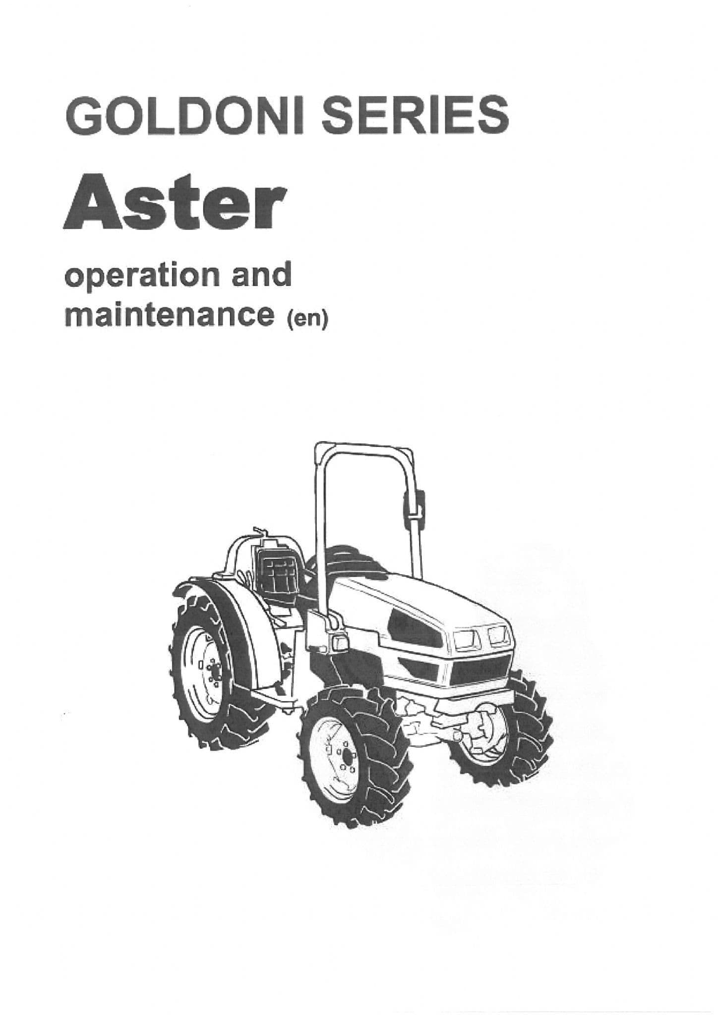 Goldoni Tractor Aster 35 40 45 Operators Manual