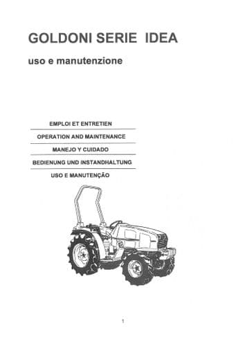 Goldoni Tractor Idea 26 30 35 40 1047 1247 Alto Basso Operators Manual