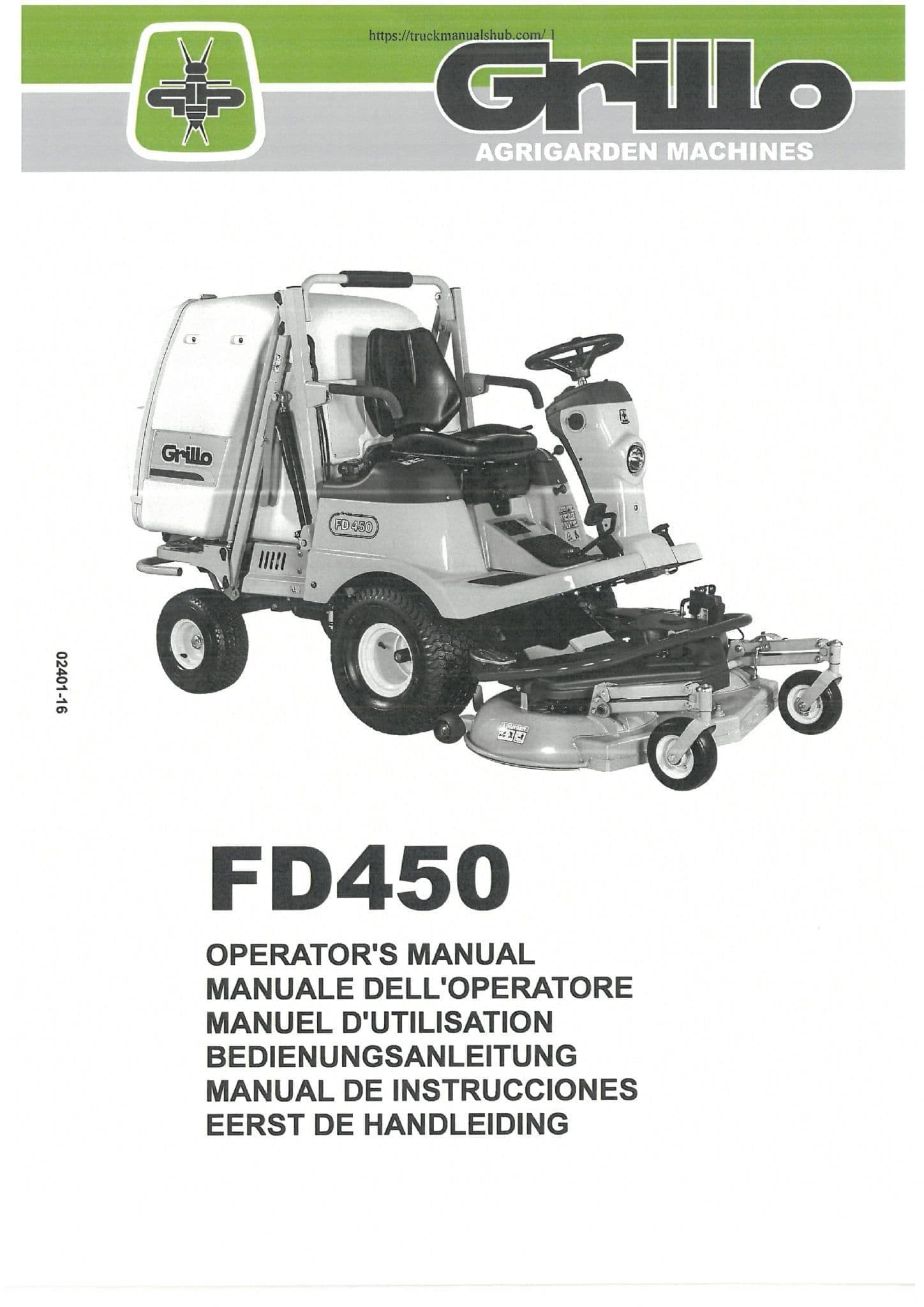 Grillo Commercial Mower FD450 Operators Manual