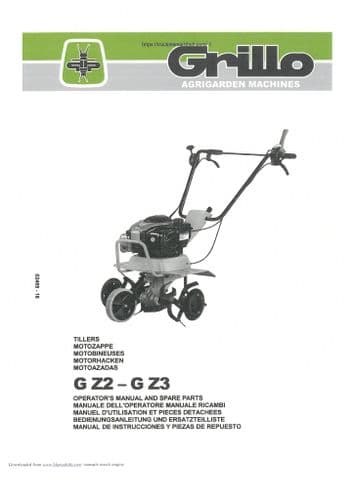 Grillo Garden Cultivator GZ2 GZ3 Operators Manual