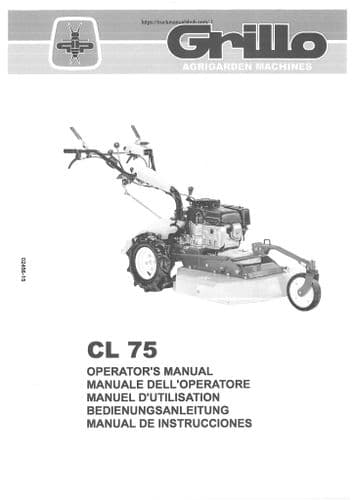 Grillo Hydrostatic Walk Behind Brush Cutter CL75 Operators Manual