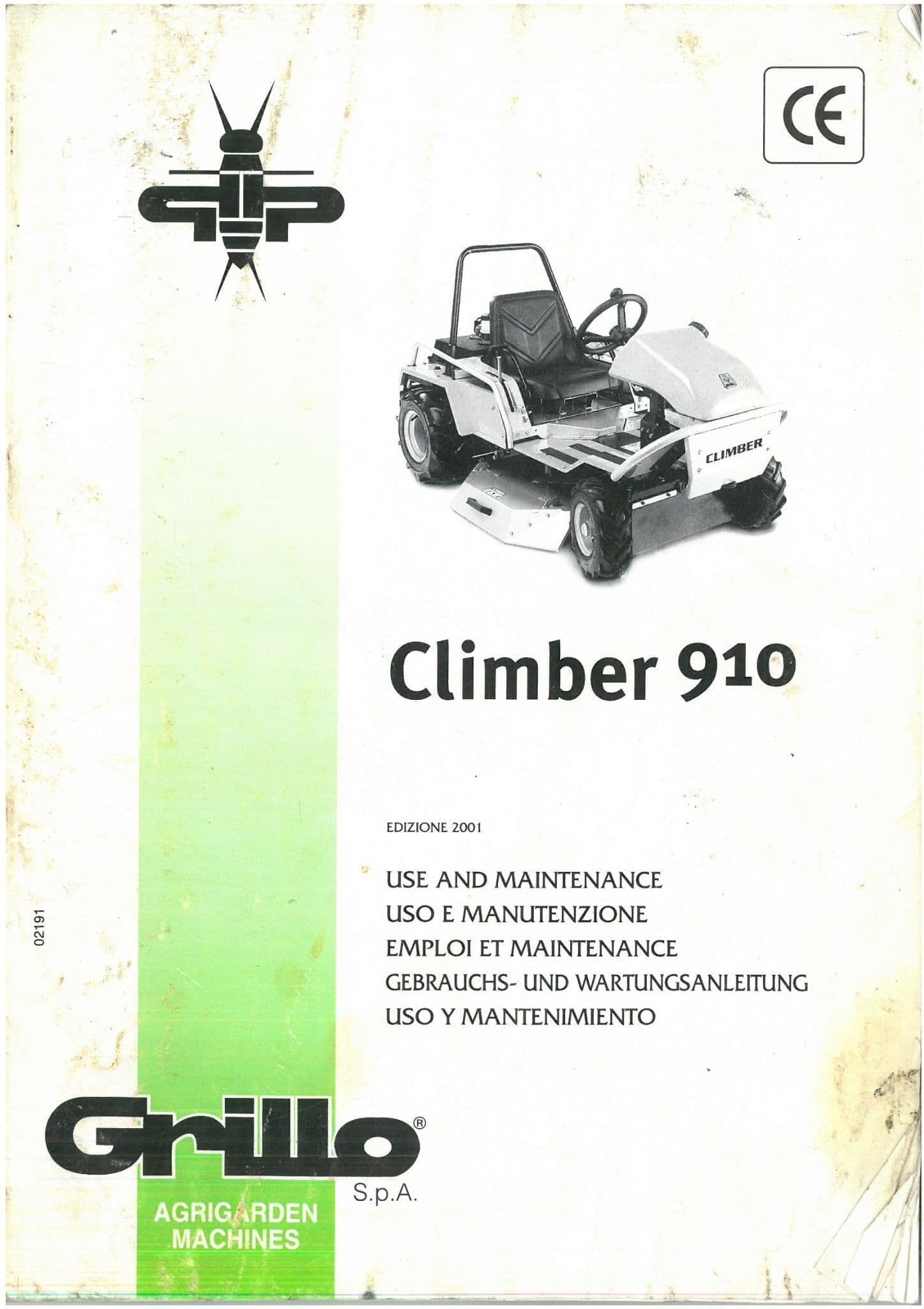 Grillo Mower Climber 910 Operators Manual - Climber 910