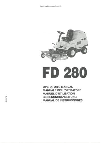 Grillo Ride On Mower FD280 Operators Manual