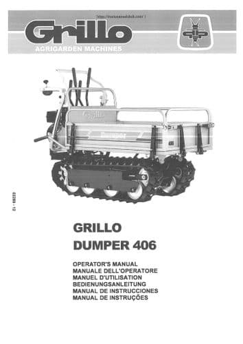 Grillo Tracked Dumper Carrier 406 Operators Manual