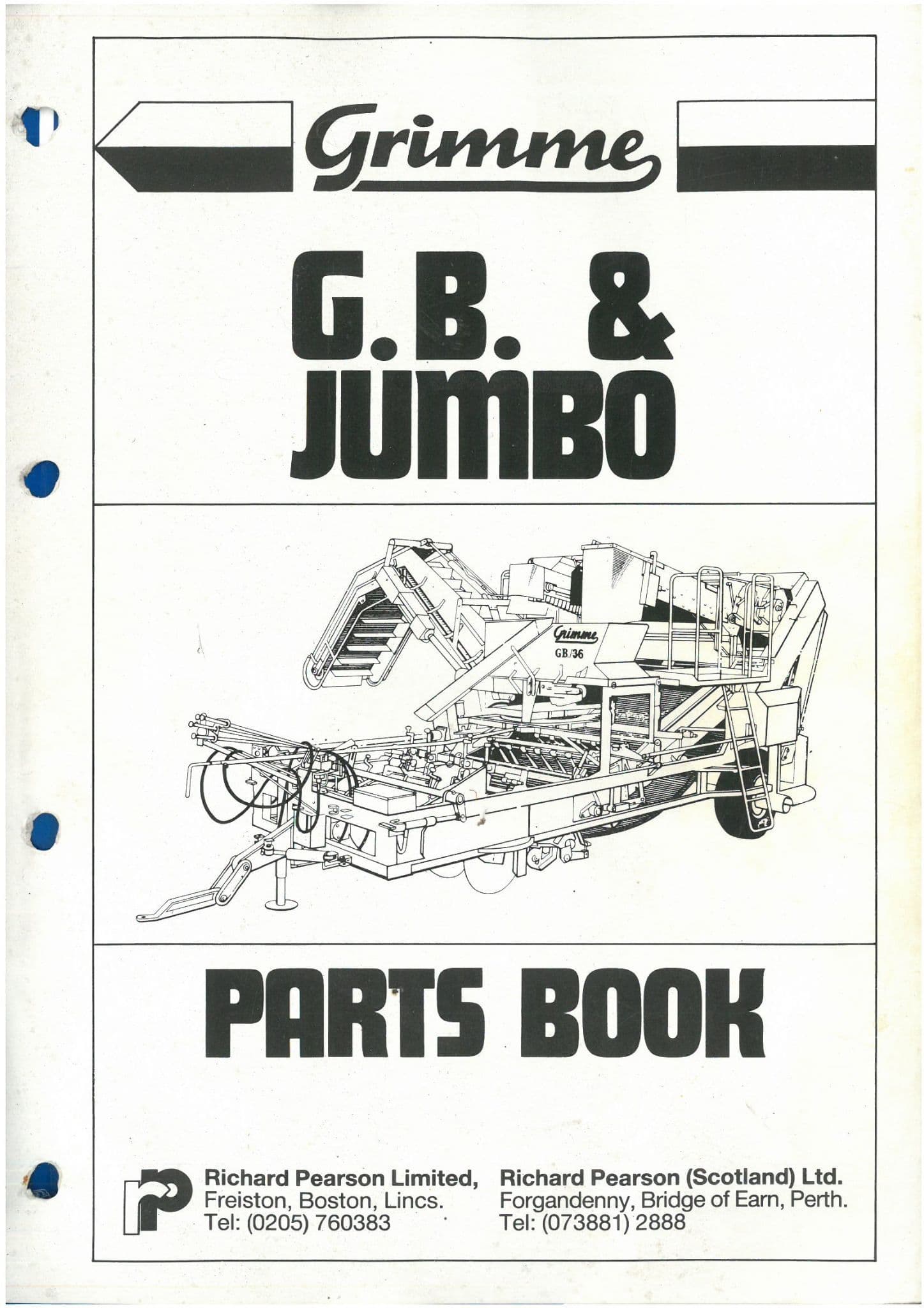 Grimme Potato Harvester GB & Jumbo Parts Manual