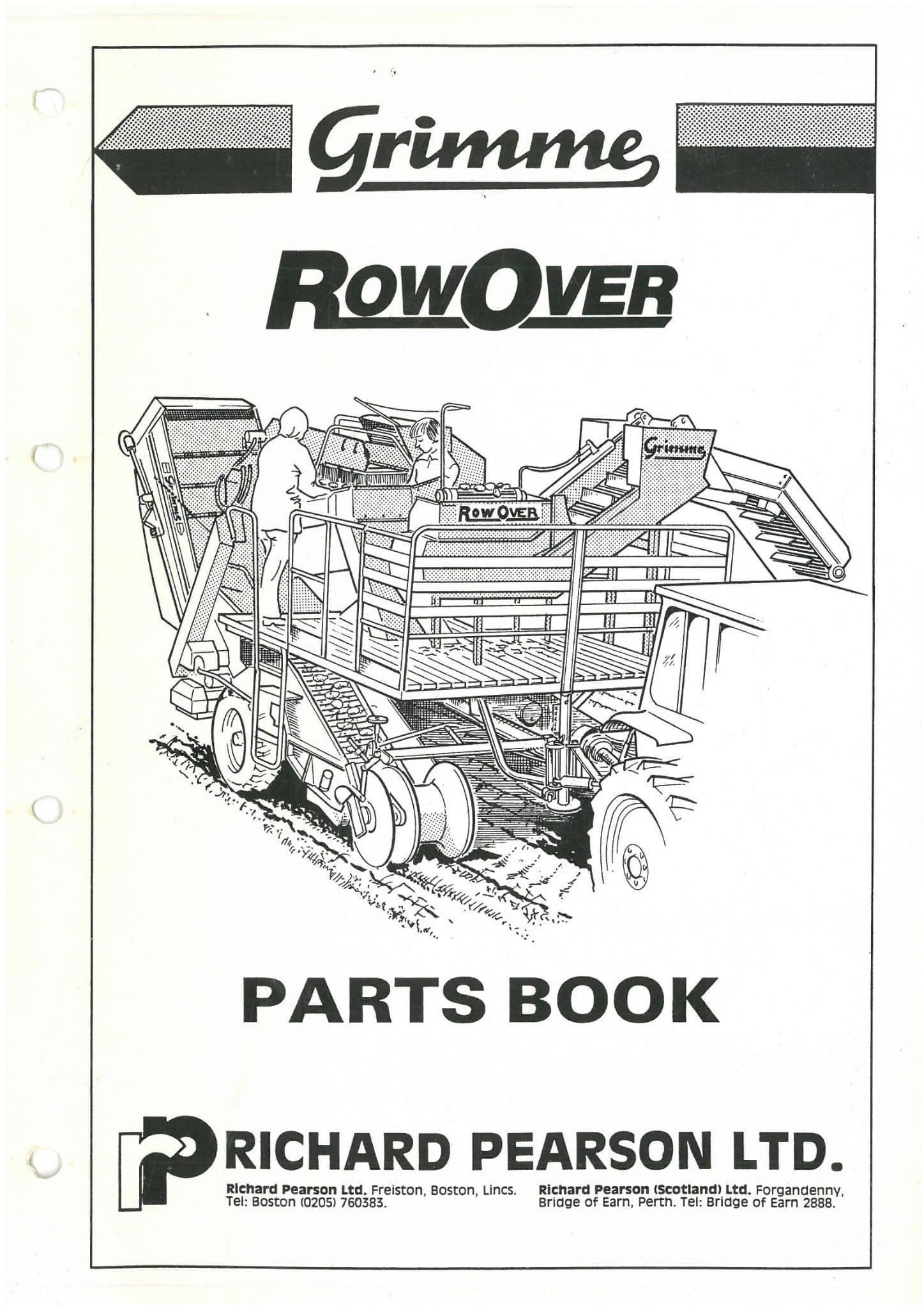 Grimme Potato Harvester RowOver Parts Manual