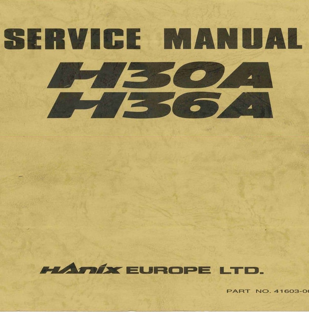 Hanix Excavator H30A & H36A Workshop Service Manual