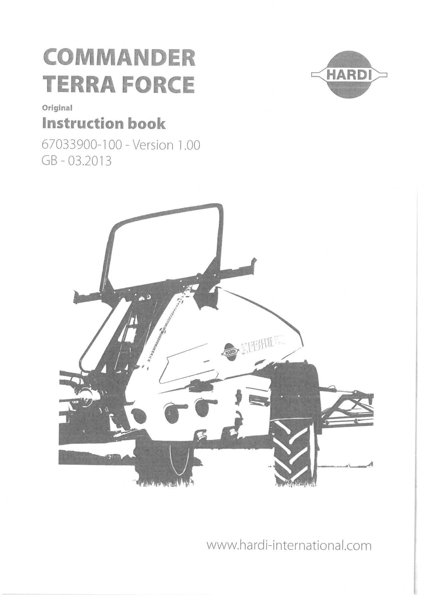 Hardi Sprayer Commander Terra Force Operators Manual