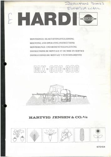 Hardi  Sprayer MX600 MX800 Operators Manual