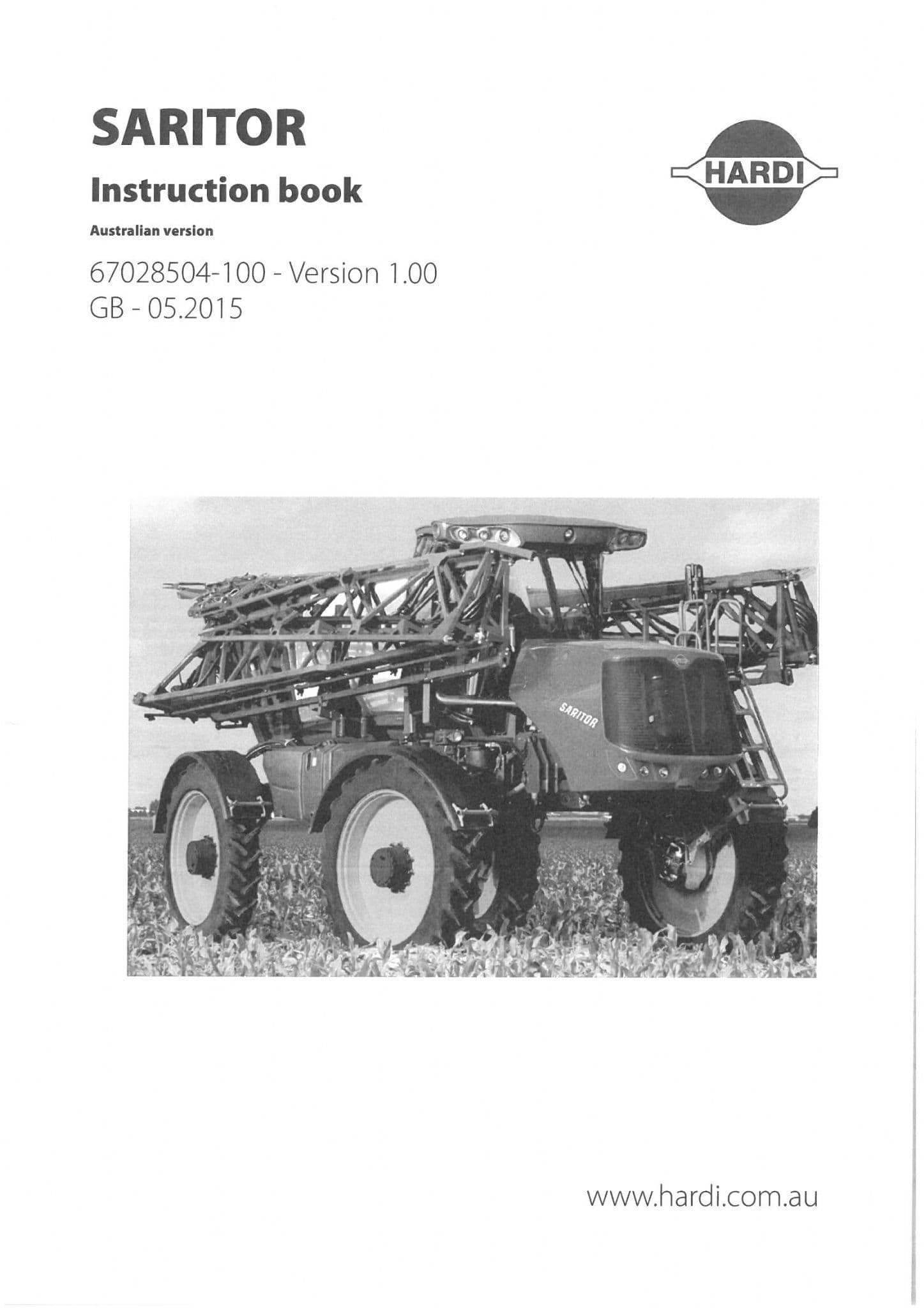 Hardi Sprayer Saritor Operators Manual