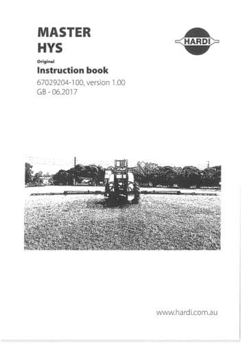 HardiSprayer Master HYS Operators Manual