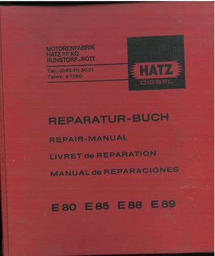 Hatz Engine E80G E85G E88G E89G E80FG E85FG E88FG E89FG  Workshop Service Repair Manual