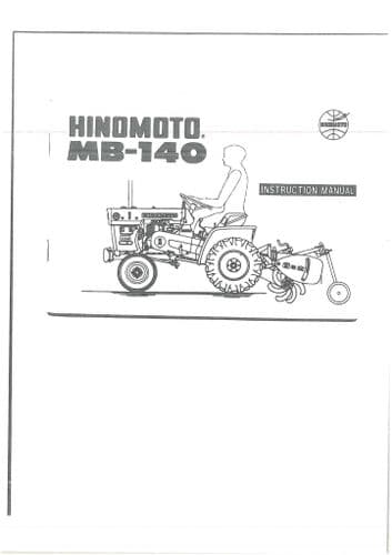 Hinomoto Tractor MB140 Operators Manual - MB 140