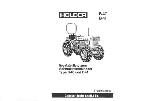 Holder Tractor B40 B41 Parts Manual