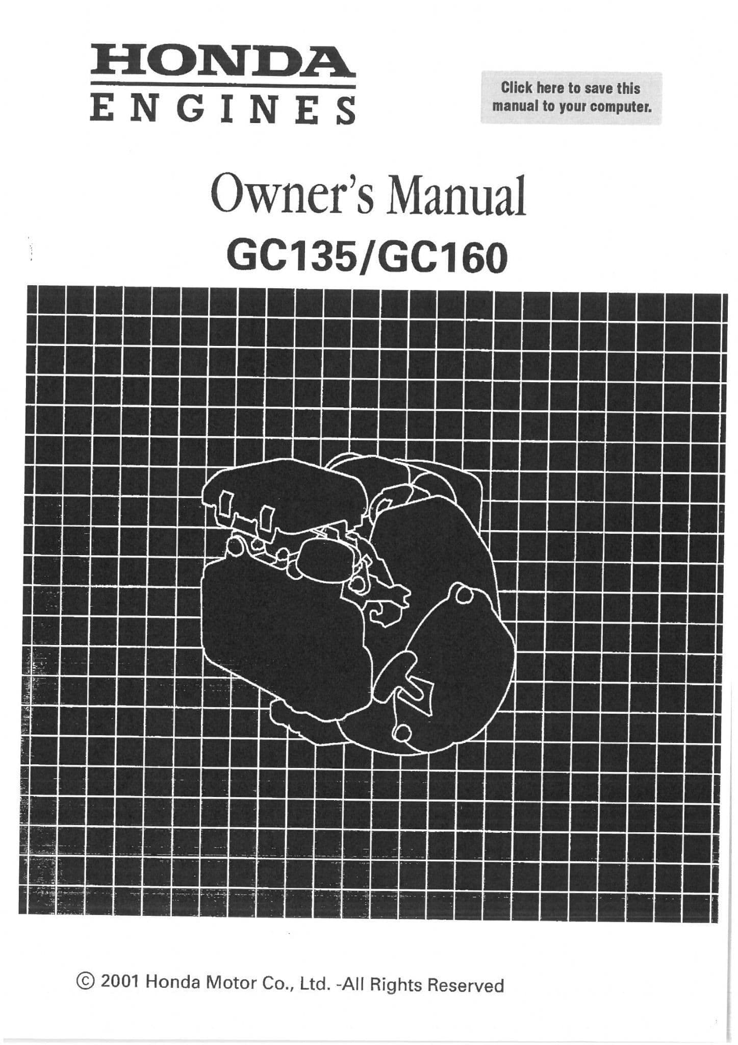Honda Engine GC135 GC160 Operators Manual