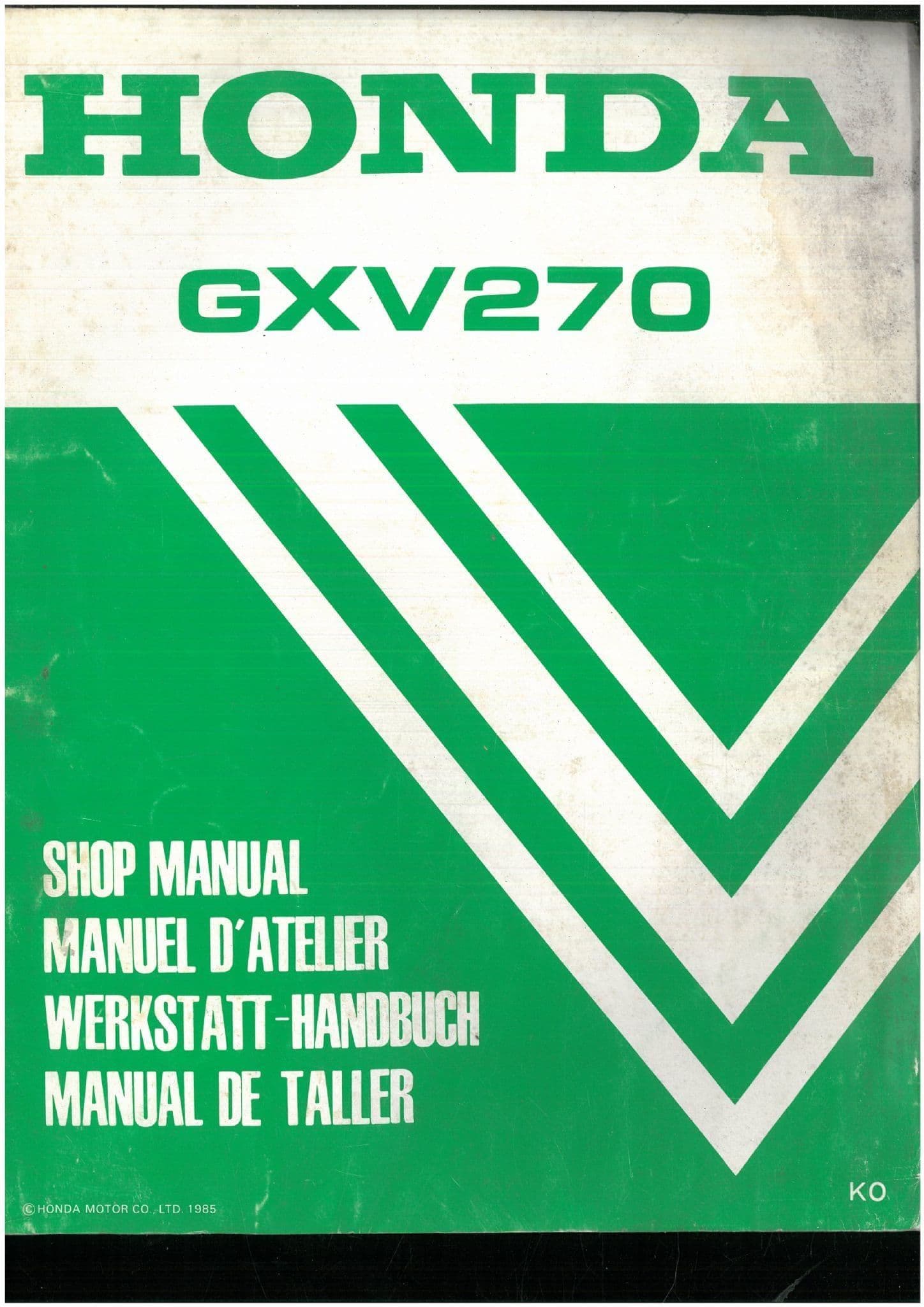 Honda Engine GXV270 Workshop Service Repair Manual