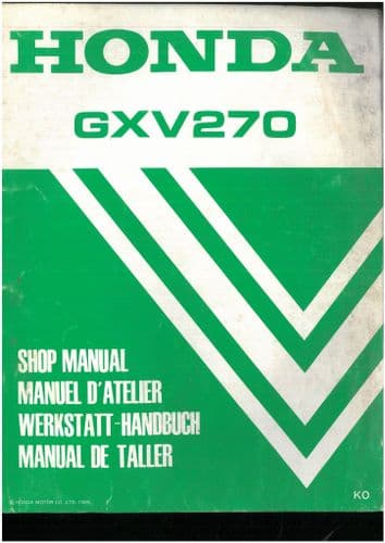 Honda Engine GXV270 Workshop Service Repair Manual