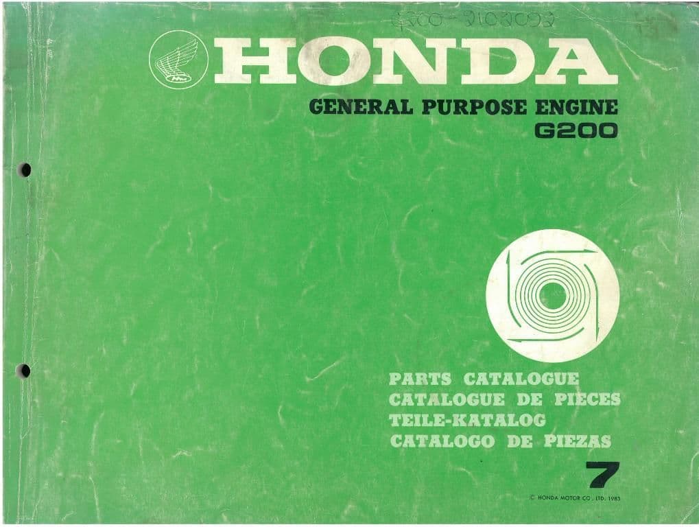 Honda General Purpose Engine G200 Parts Manual - G 200