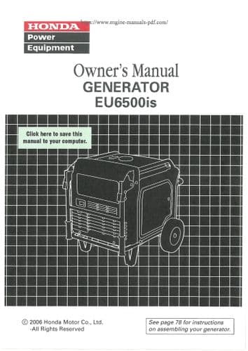 Honda Generator EU6500is Operators Manual