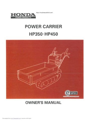 Honda Power Carrier HP350 HP450 Operators Manual
