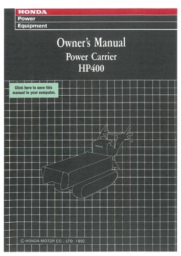 Honda Power Carrier HP400 Operators Manual