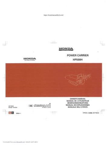 Honda Power Carrier HP500H Operators Manual