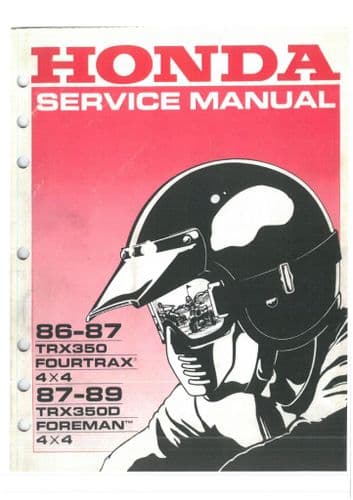 Honda Quad Bike TRX350 Fourtrax TRX350D Foreman Workshop Manual