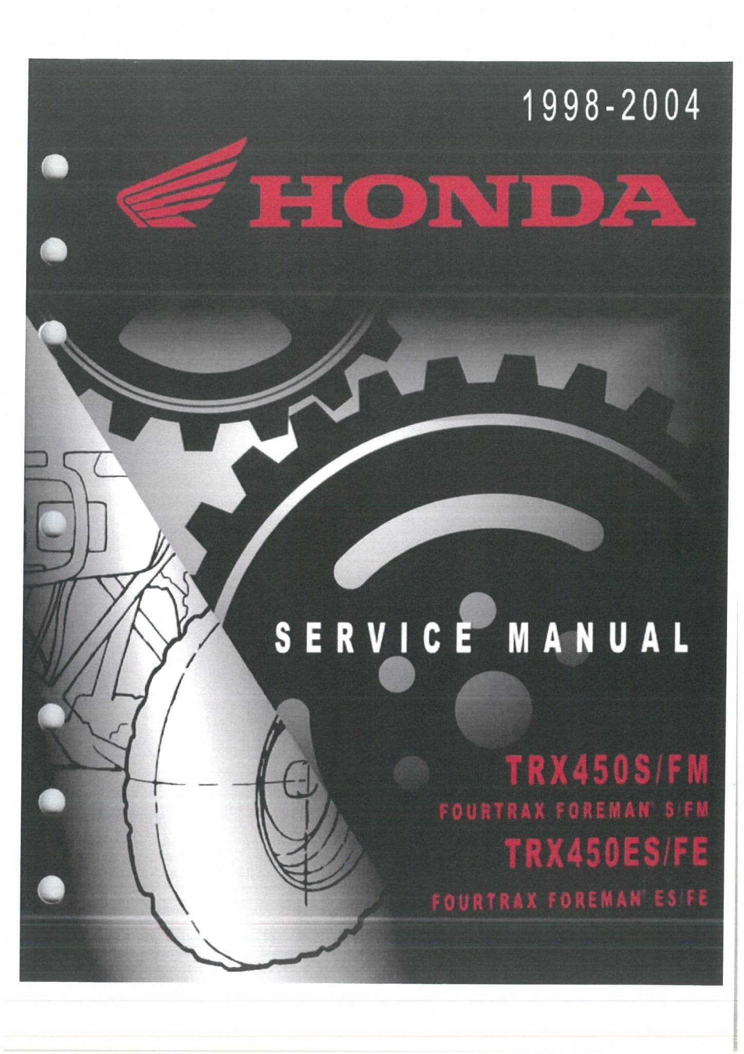 Honda Quad Bike TRX450S FM TRX450ES FE 1998-2004 Workshop Manual