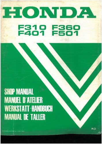 Honda Tiller Cultivator F310 F360 F401 F501  Workshop Service Repair Manual