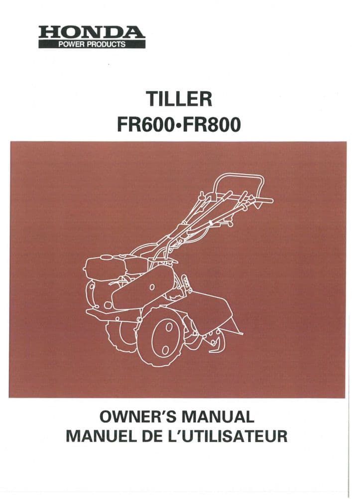Honda Tiller FR600 & FR800 Operators Manual FR600 800