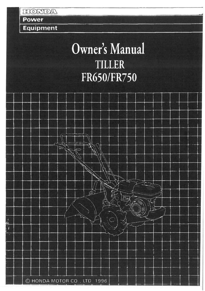 Honda Tiller FR650 & FR750 Operators Manual FR 650 750